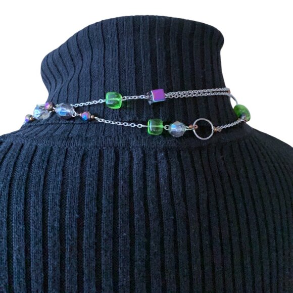 CREATION - OPERA long Green Beaded Necklace - Picture 6 of 8